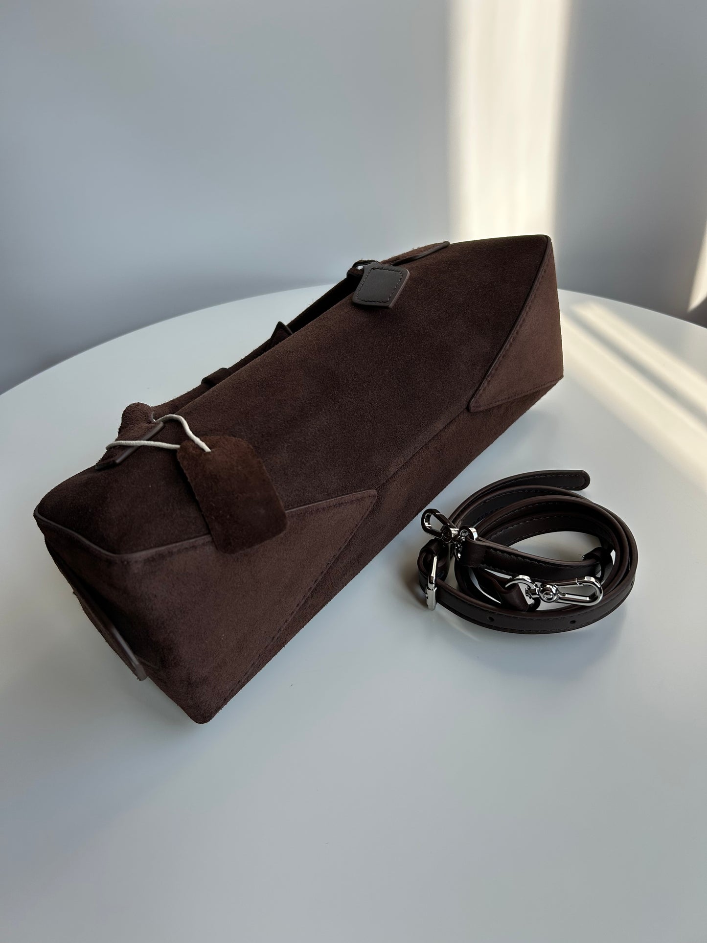 EAST W BAG SUEDE-DARK BROWN