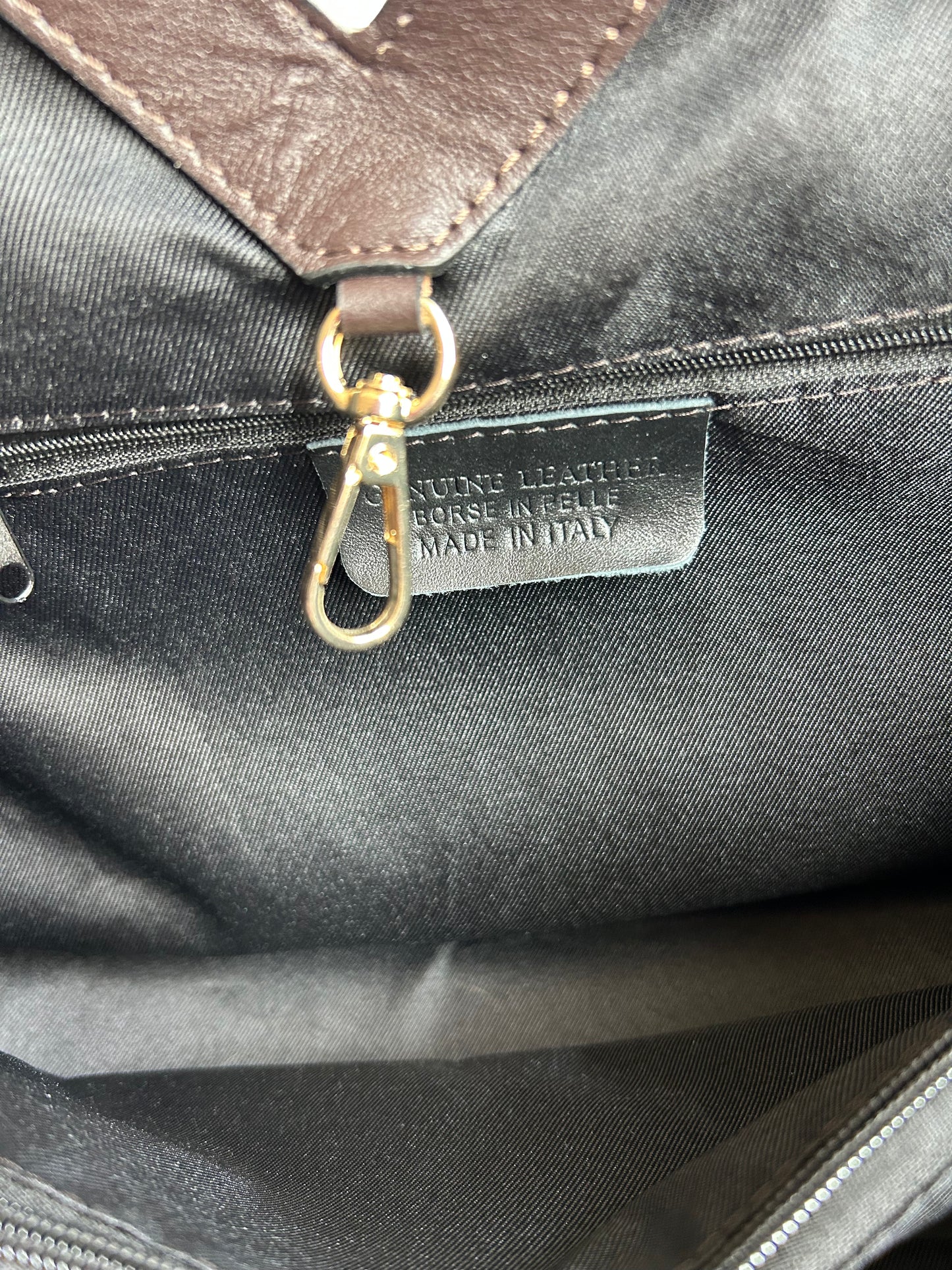 V SHOPPING BAG SUEDE- DARK BROWN