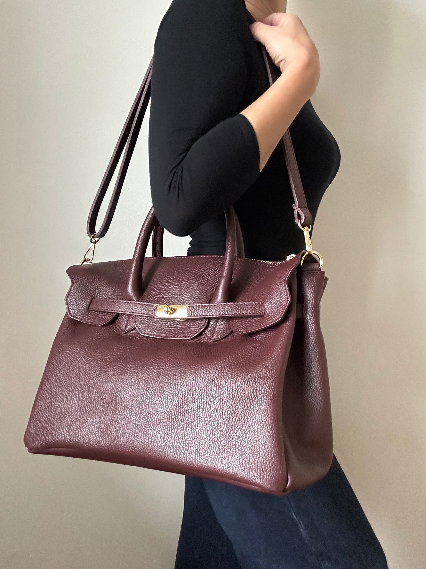 GABRIELLA MAXI BAG-BORDEAUX