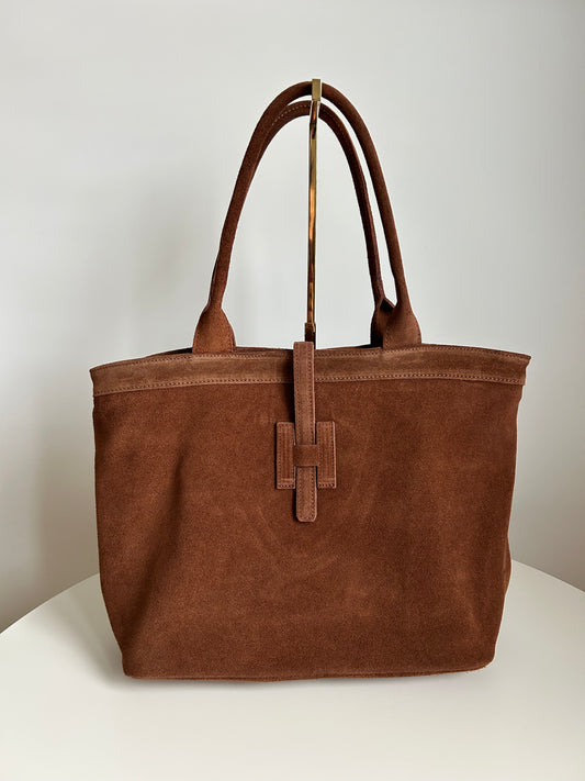 MAYA MAXI BAG SUEDE-MARRONE