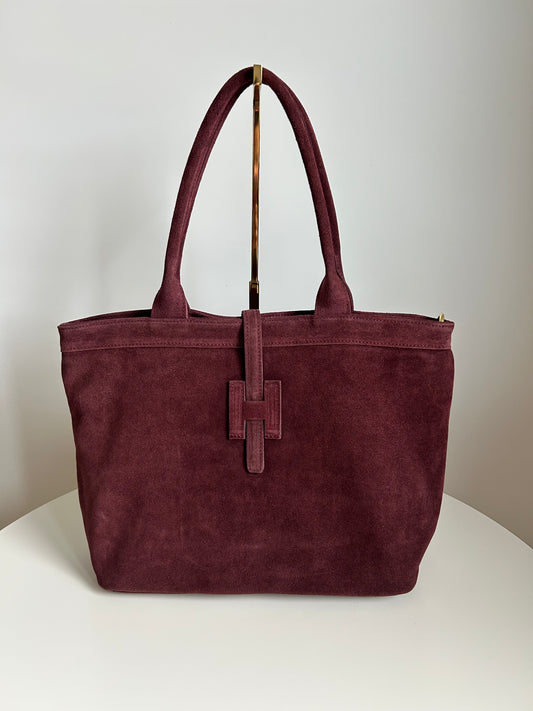 MAYA MAXI BAG SUEDE-BORDEAUX