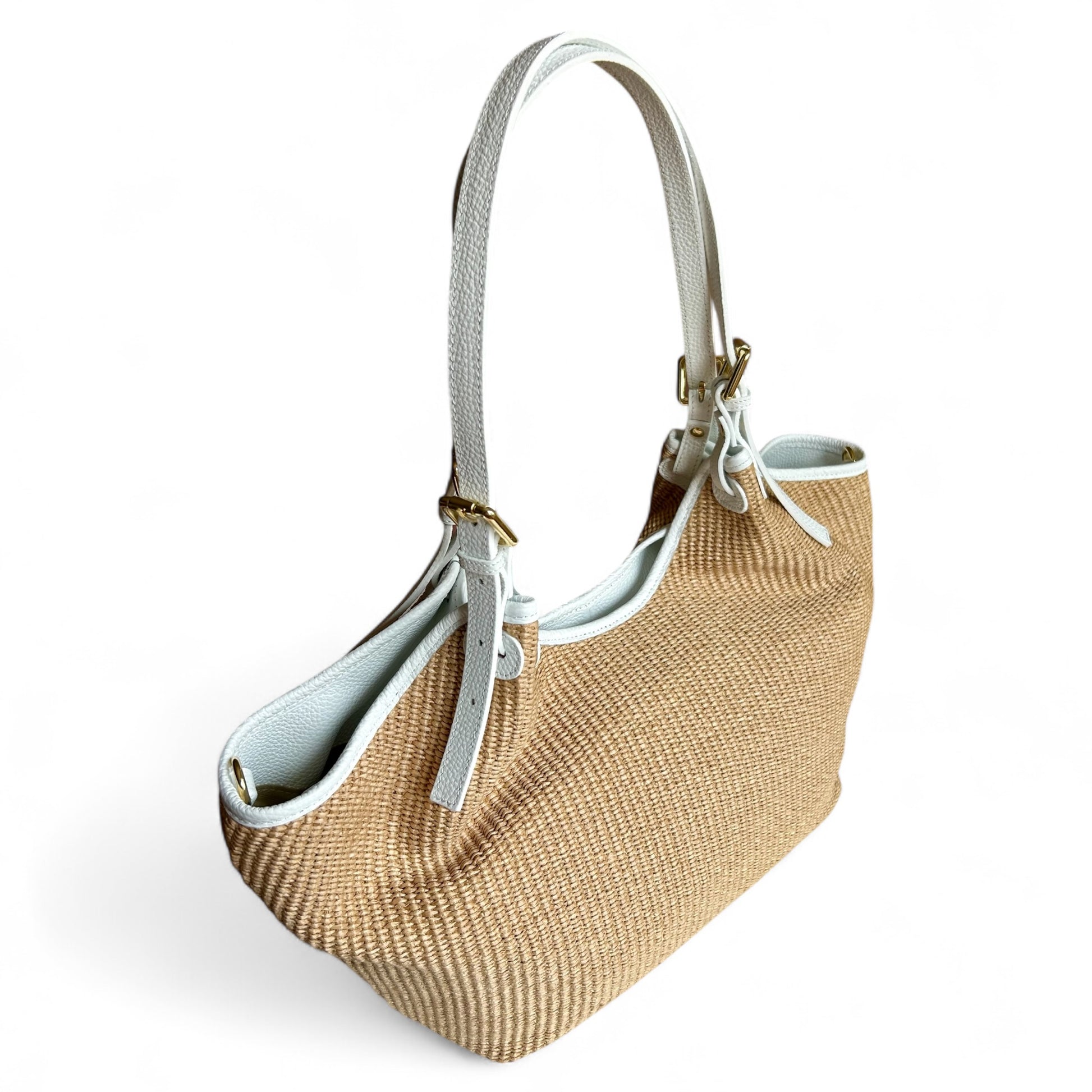 Wendy maxi-vera pelle e rafia