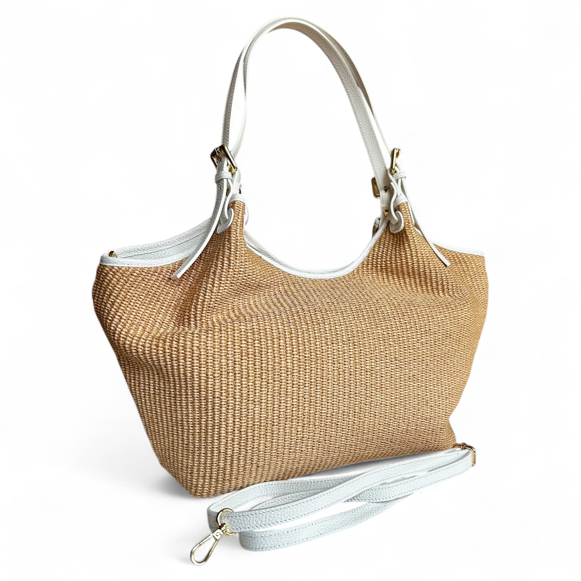 Wendy maxi-vera pelle e rafia