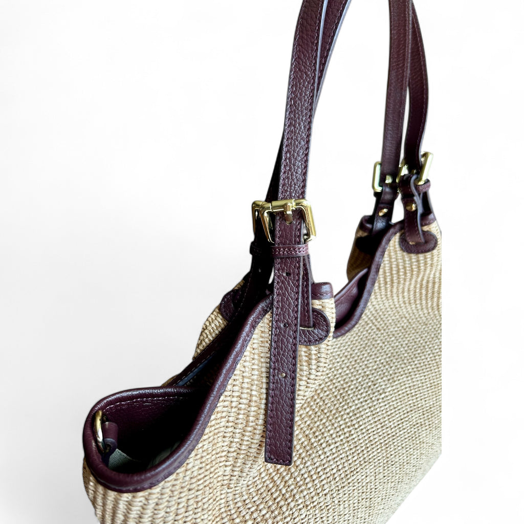 Wendy maxi-vera pelle e rafia
