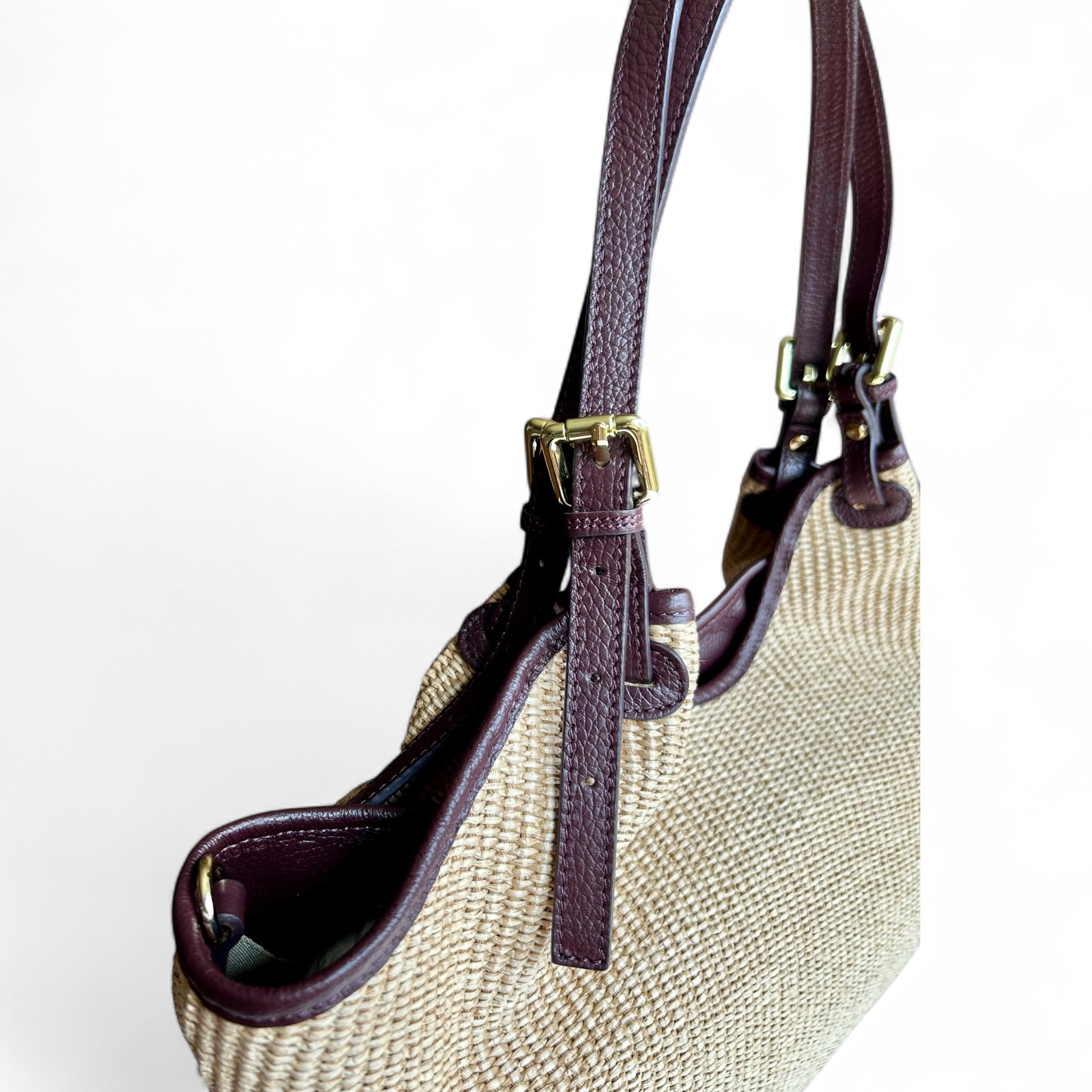 Wendy maxi-vera pelle e rafia