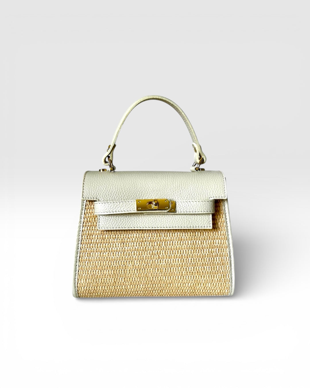 BORSA KATE IN PELLE E RAFIA