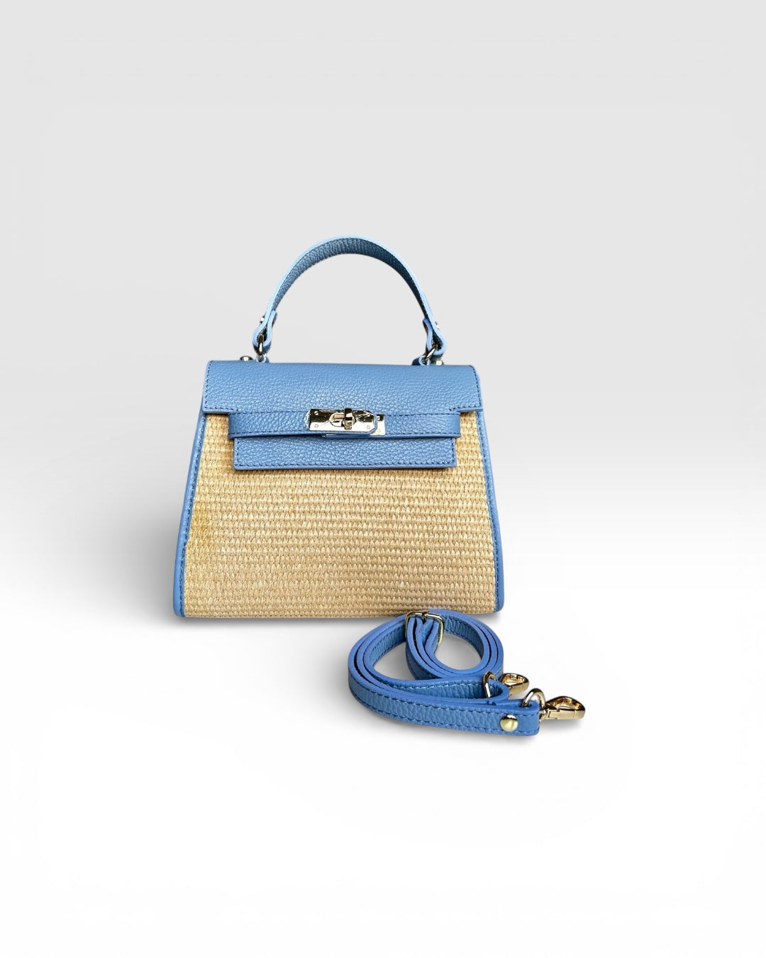 BORSA KATE IN PELLE E RAFIA