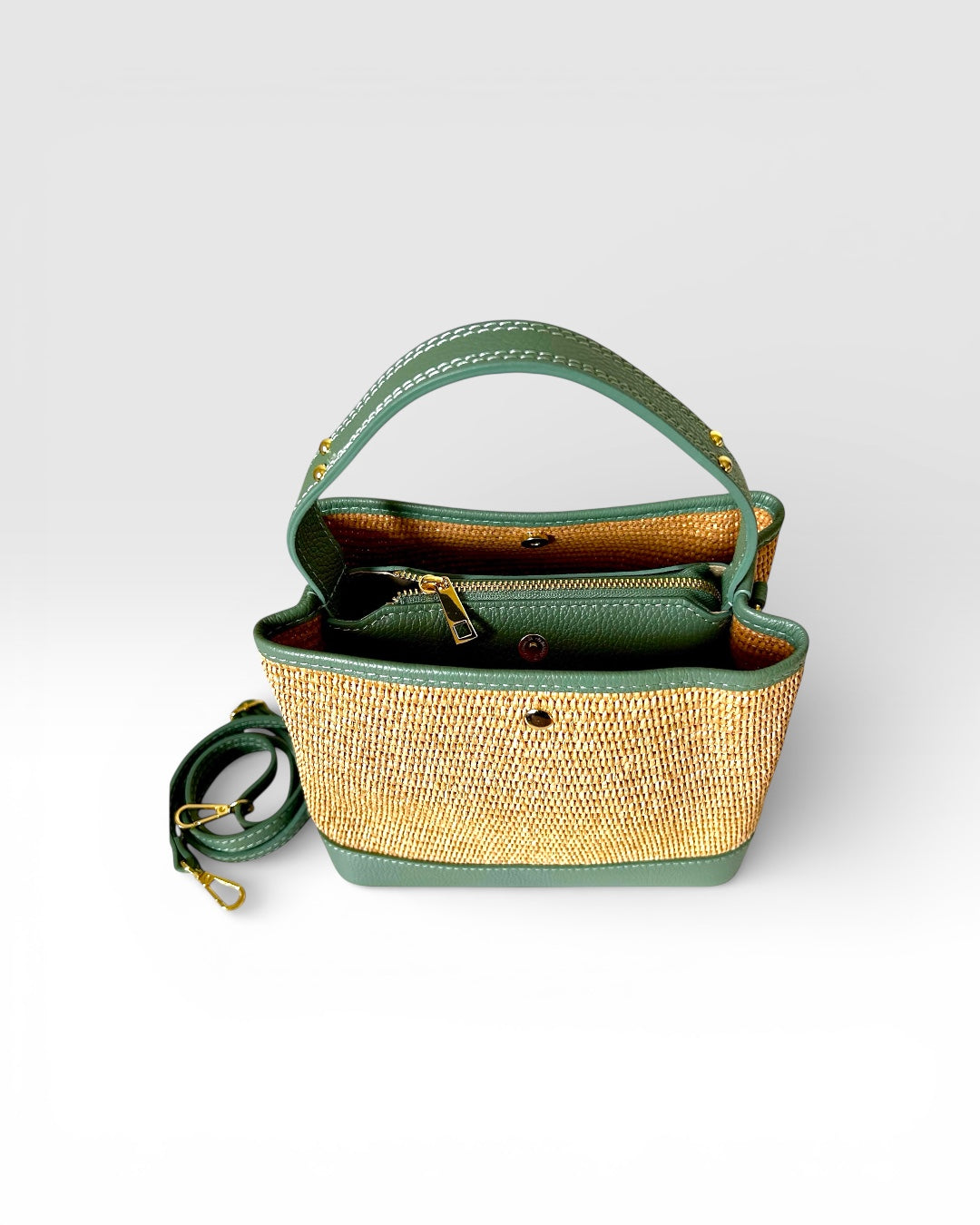 BOLSO HOPE DE PIEL Y RAFIA
