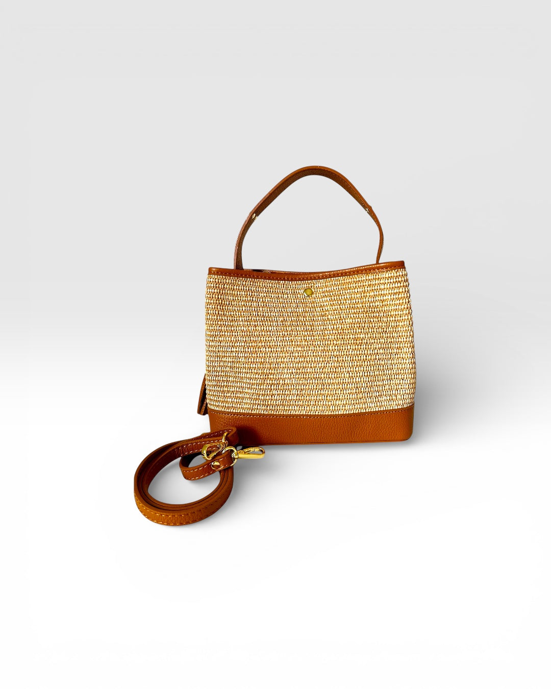 HOPE BAG IN LEATHER AND RAFFIA