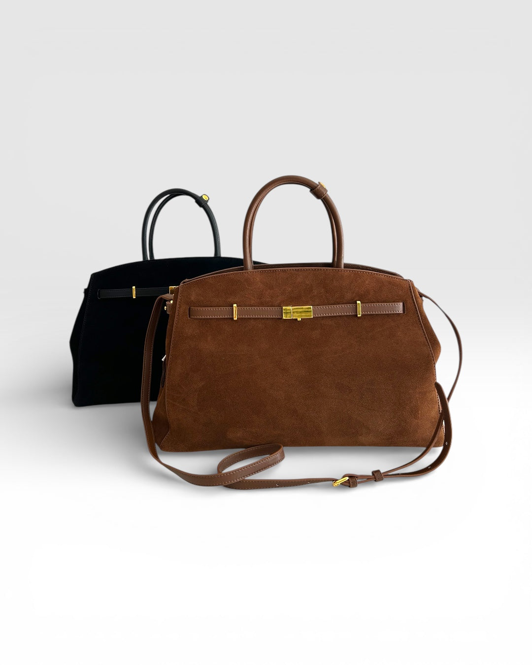 BOLSO MAXI CINTURÓN DE PIEL LISA Y ANTE
