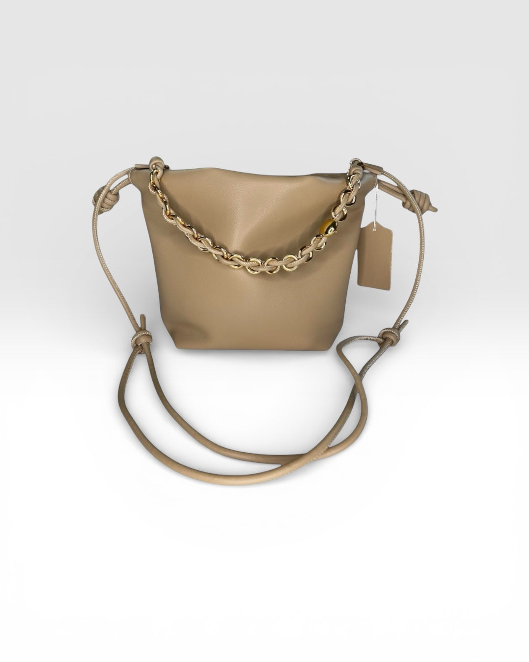 BORSA MINI IN PELLE TAUPE