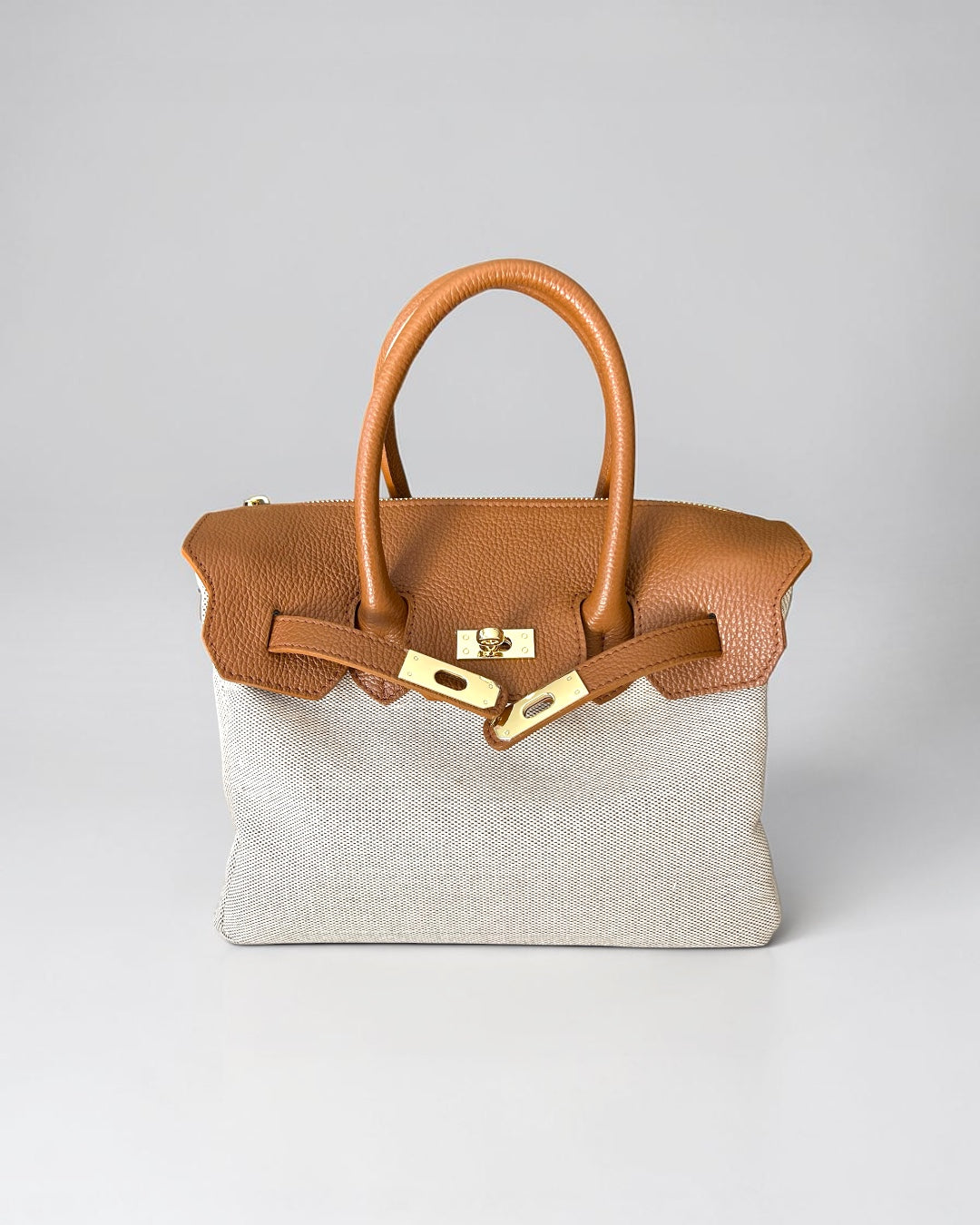 GABRIELLA MEDIUM LEATHER AND CANVAS BAG