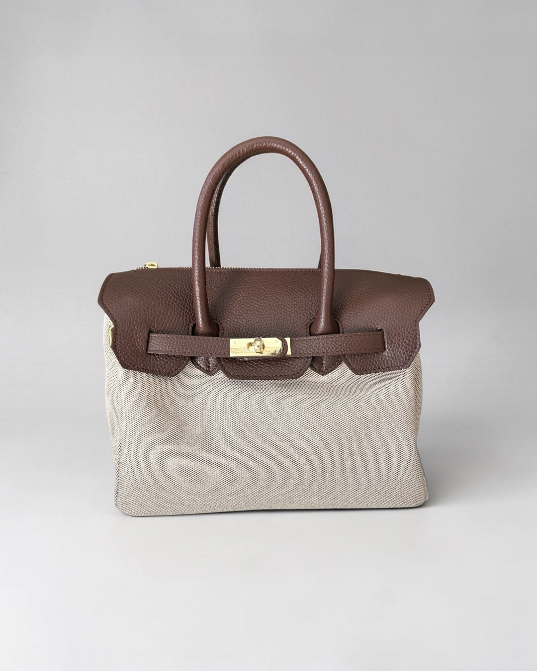 GABRIELLA MEDIUM LEATHER AND CANVAS BAG