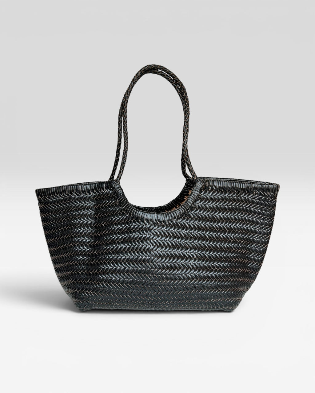 BORSA MARISOL LARGE  IN  PELLE TAMPONATO INTRECCIATO