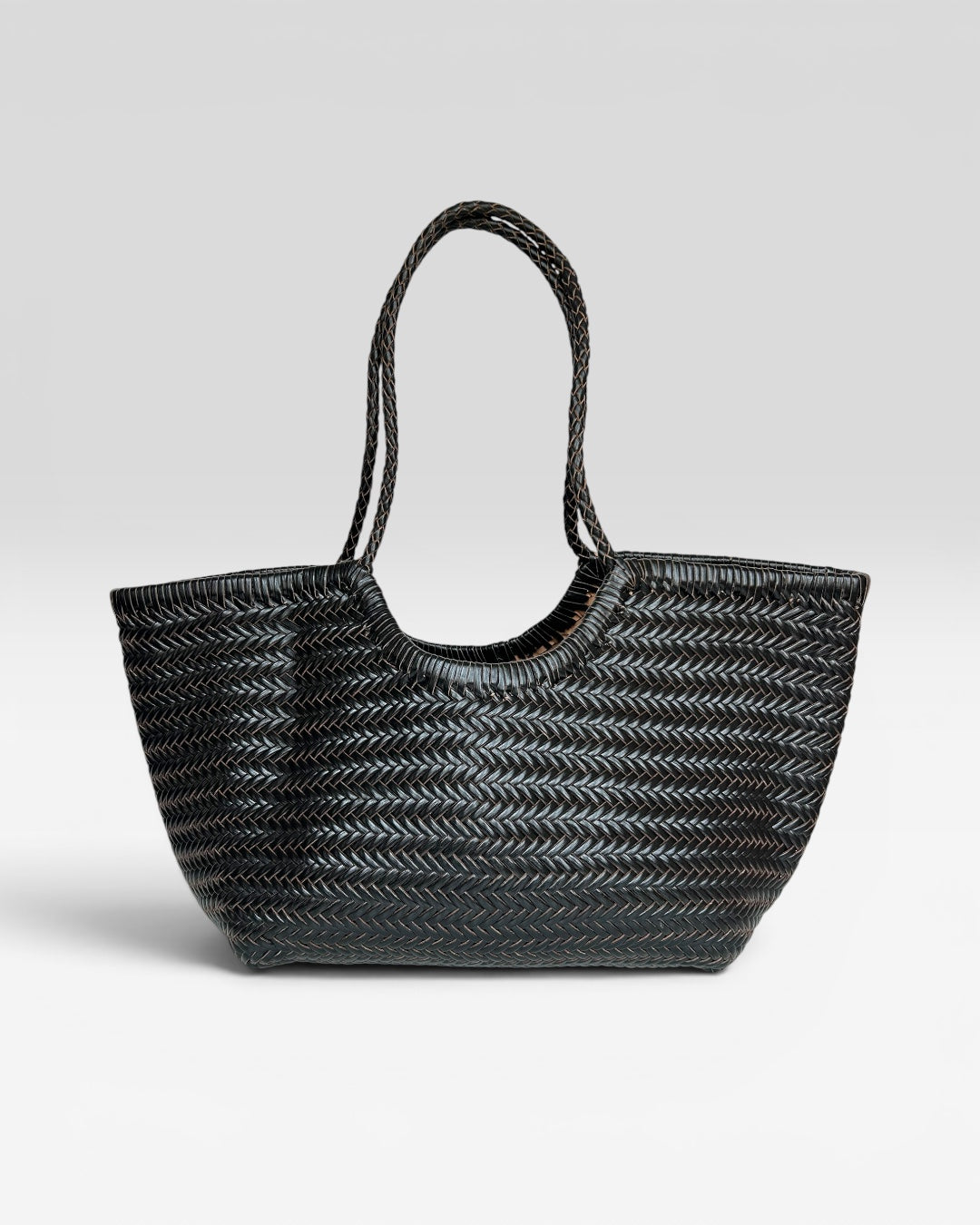 BORSA MARISOL LARGE  IN  PELLE TAMPONATO INTRECCIATO