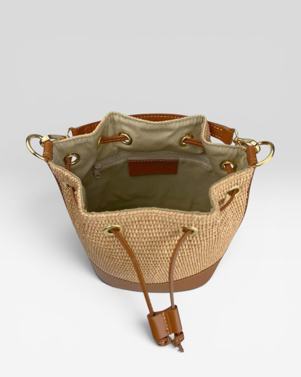 BORSA SUMMER IN PELLE E RAFIA